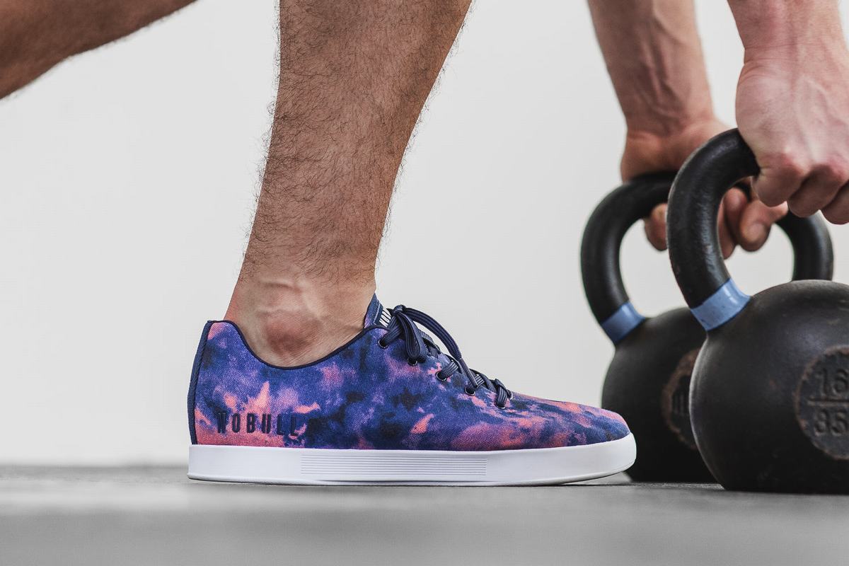 Nobull Tie-Dye Canvas Men's Trainers Indigo Pink | Australia (DR7653)